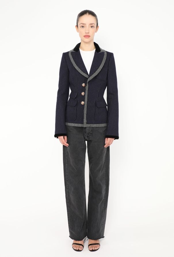Balenciaga ICONIC F/W 2007 Collegiate Pinstripe Blazer - 4