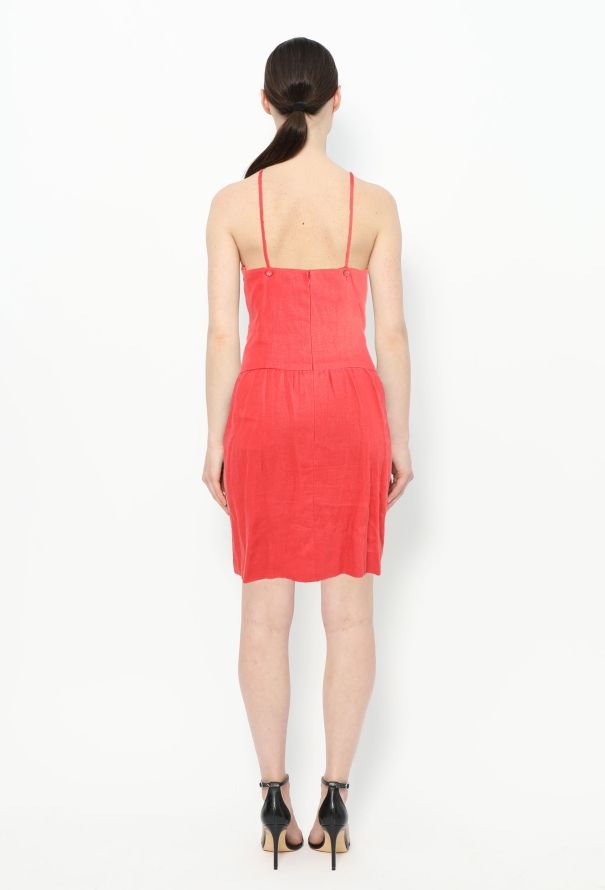 Chanel S/S 1996 Linen 'CC' Halter Dress - 4