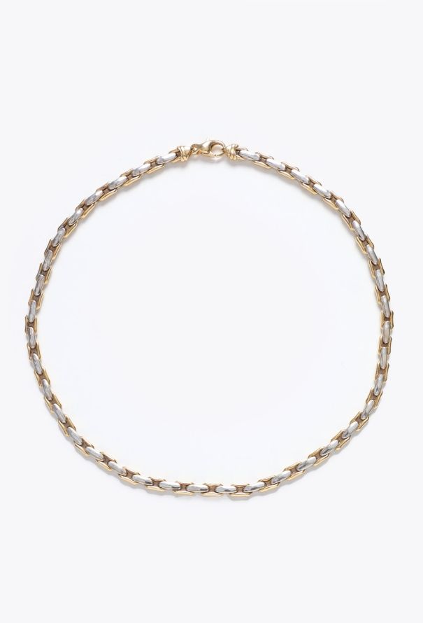 Vintage Fine Jewelry Two-Tone 18K Gold Chain Necklace - 1