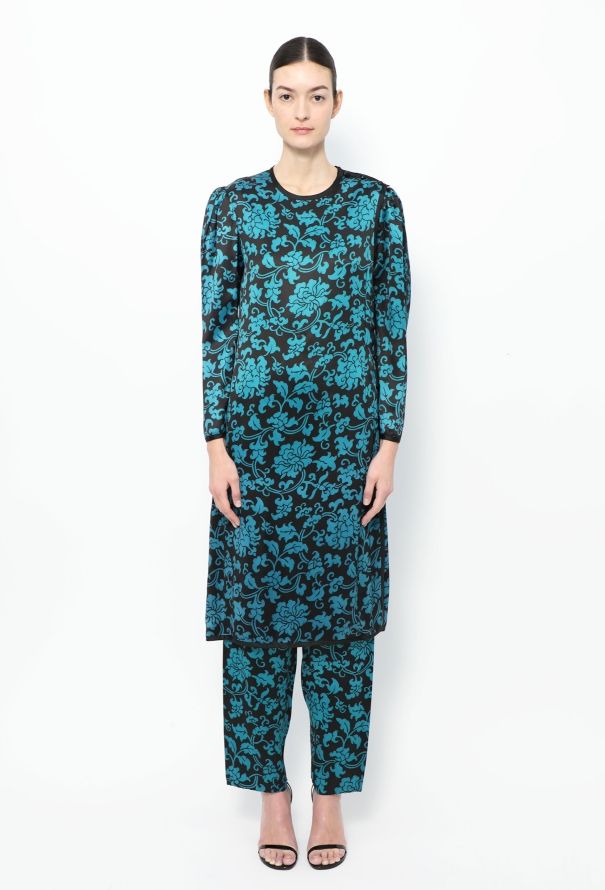 Saint Laurent RARE F/W 1979 Floral Charmeuse Ensemble - 1