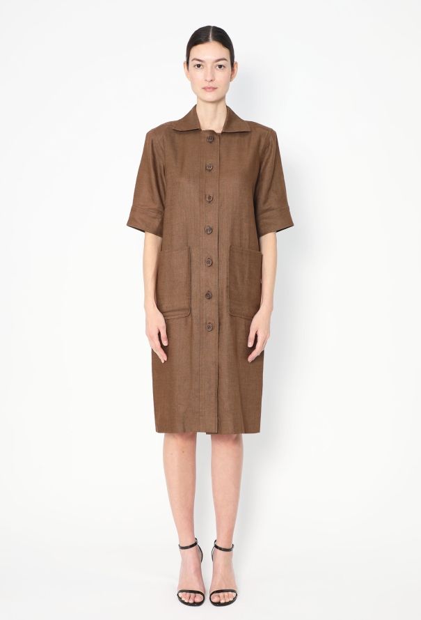 Saint Laurent F/W 1983 Linen Tunic Dress - 3