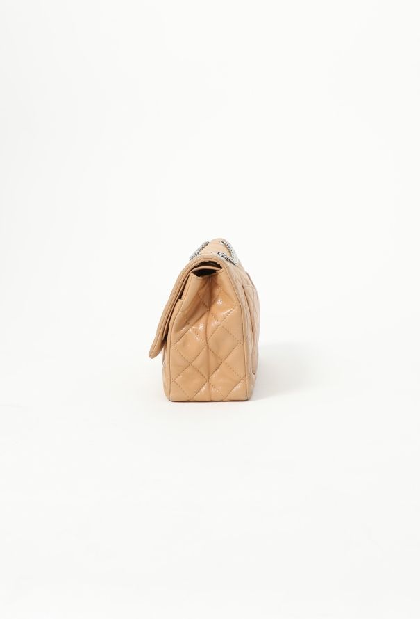 Chanel Tan Patent 2.55 Jumbo Flap Bag - 5