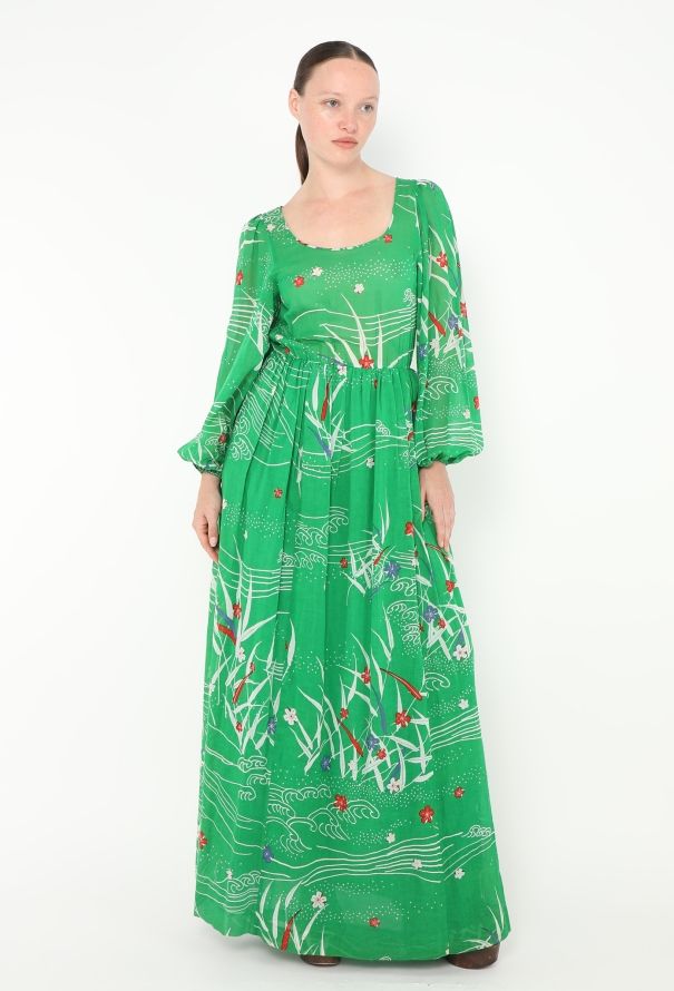 Hanae Mori '80s Cotton Maxi Dress - 3