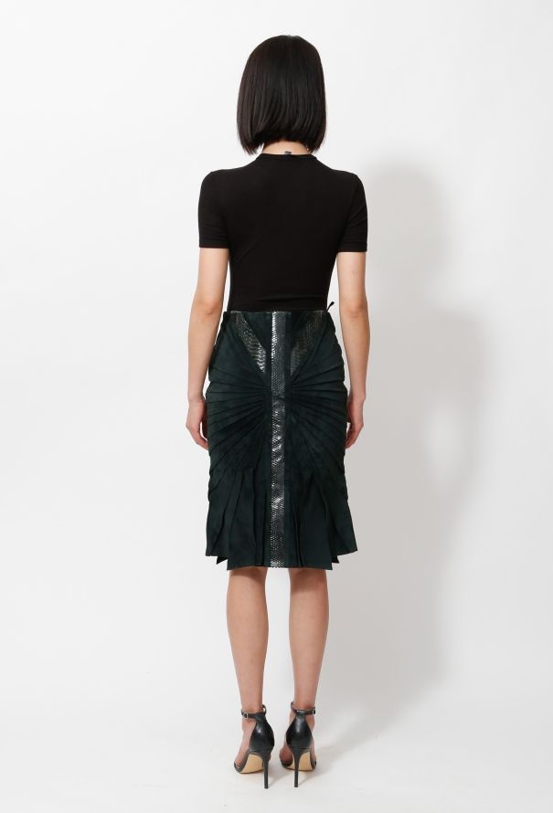 Gucci F/W 2004 Suede & Python Skirt - 6
