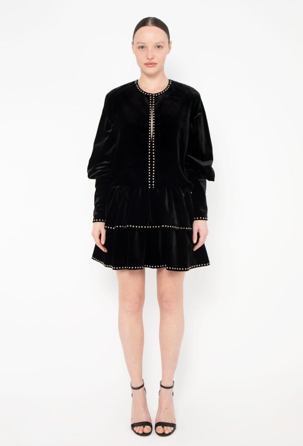 Saint Laurent 2018 Studded Velvet Dress - 1