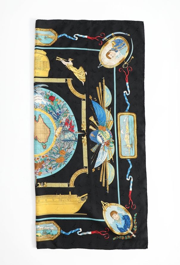 Hermès 1992 'Le Geographe' 90cm Silk Carré - 3