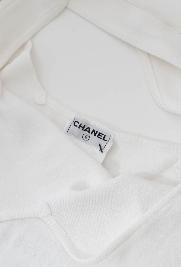 Chanel 2002 Cross Back Knit Bodysuit - 5