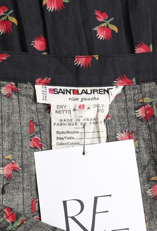 Saint Laurent '70s Pleated Floral Print Skirt - 5