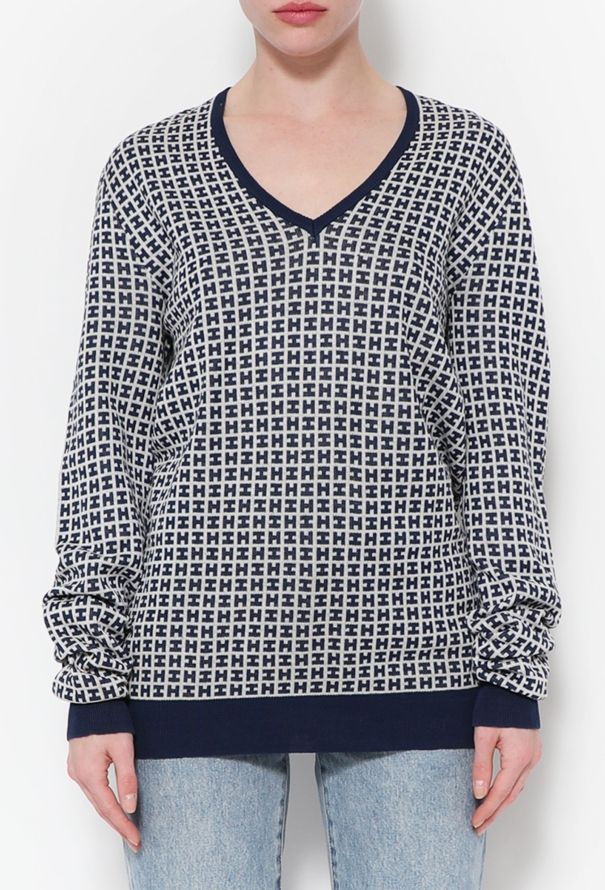 Hermès Vintage Monogram Knit Pullover - 1
