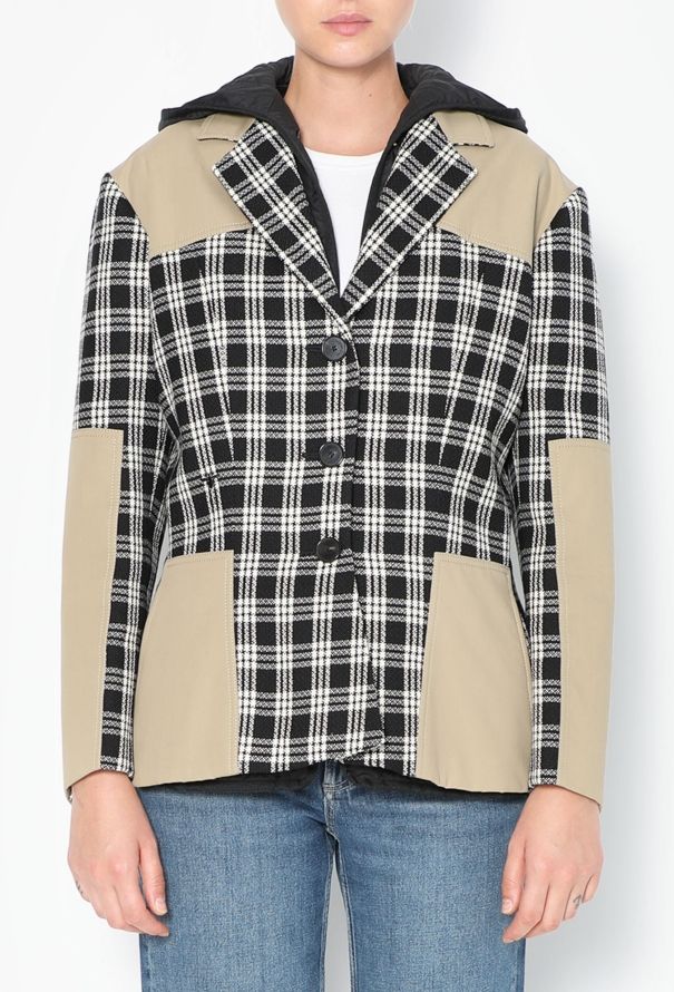 Dior F/W 2022 Hooded Plaid Bar Jacket - 1