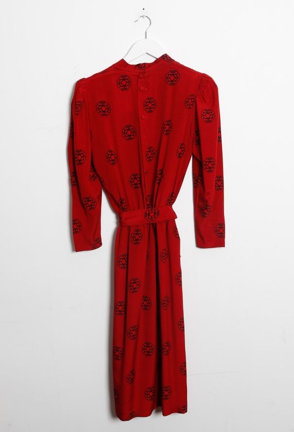 Guy Laroche '70s Graphic Belted Day Dress - 10