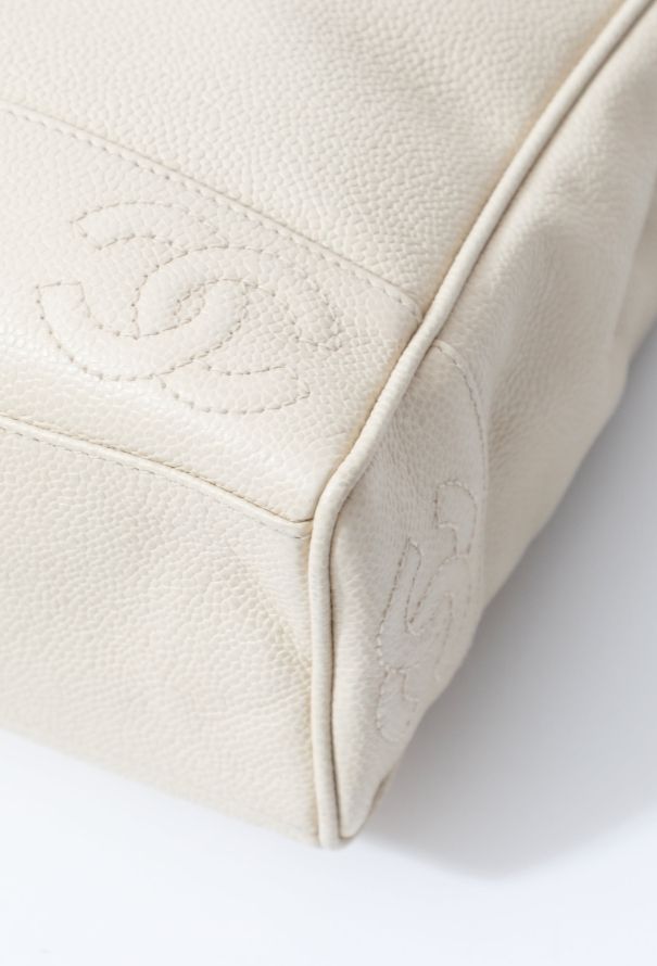 Chanel Off-White Caviar Tote Bag - 8