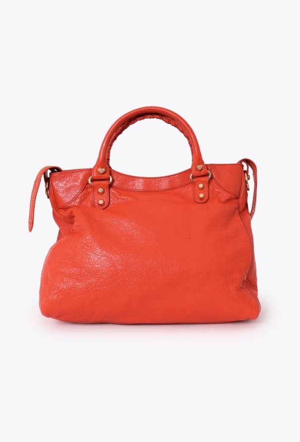 Balenciaga Orange Lambskin Velo Bag - 4