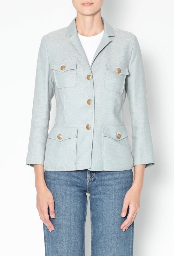 Etro Vintage Pinstripe Linen Blazer - 3