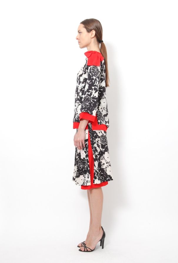 Exquisite Vintage Jean Patou '80s Floral Silk Ensemble - 4