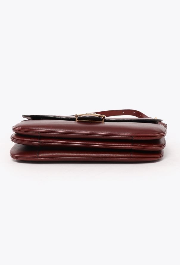 Céline Vintage Calèche Bag Burgundy - 6