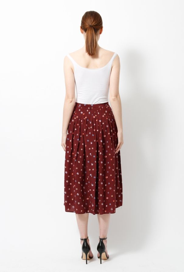 Céline Vintage Print Pleated Skirt - 6