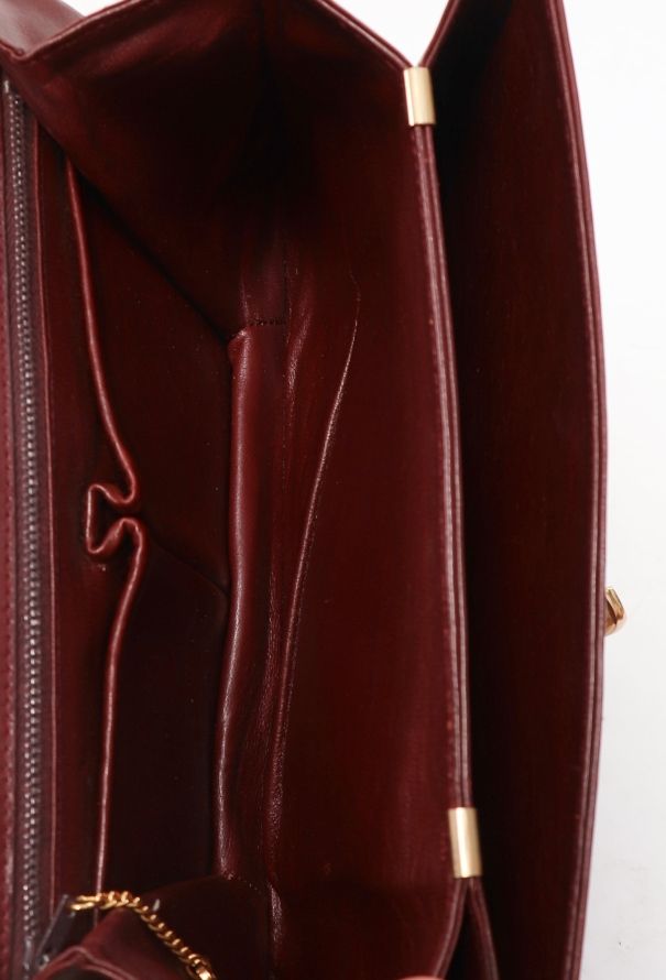 Céline Vintage Calèche Bag Burgundy - 12