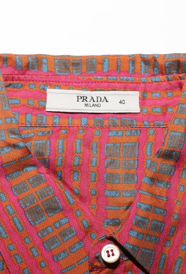 Prada Geometric Printed Silk Shirt - 6
