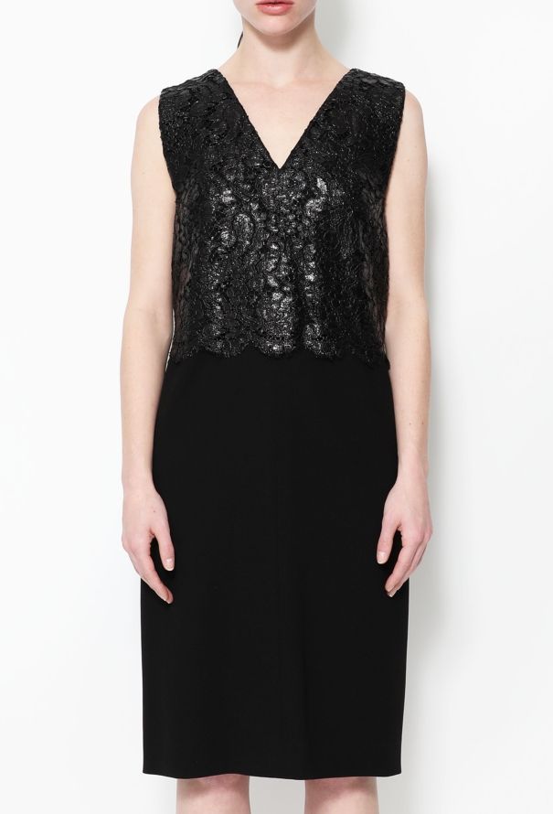 Balenciaga Lacquered Lace Cocktail Dress - 3