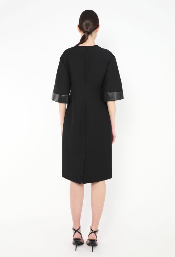 Valentino 2021 Leather Trim Silk Dress - 4