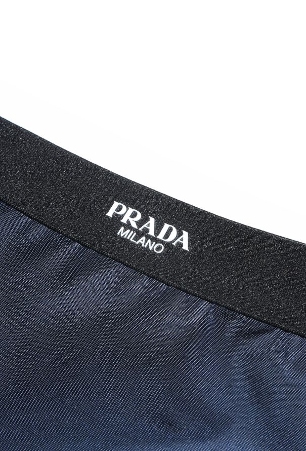 Prada 2022 Nylon Logo Embossed Skirt - 6