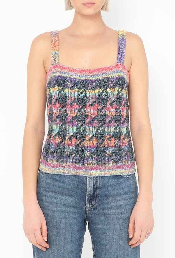 Chanel Pre-Fall 2020 Houndstooth Knit Top - 1