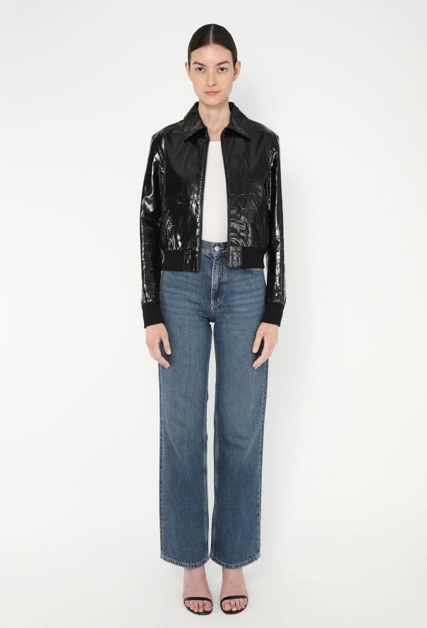 Céline 2023 Patent Embossed Bomber Jacket - 3