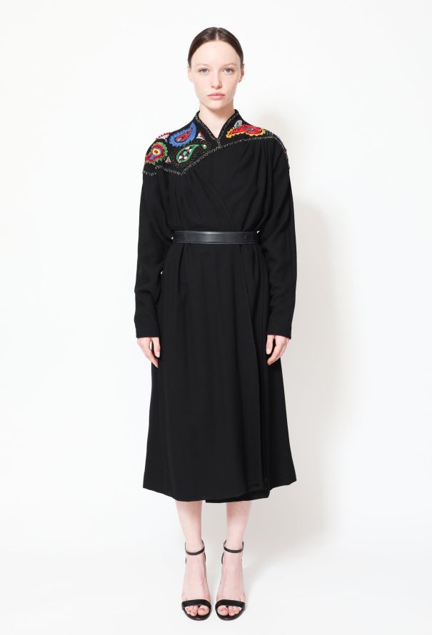 Exquisite Vintage Iconic Emmanuelle Khanh Paisley Embroidered Dress - 1