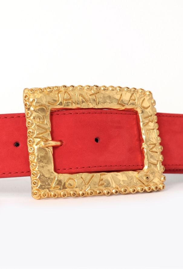 Saint Laurent Vintage Suede Hammered Love Belt - 4