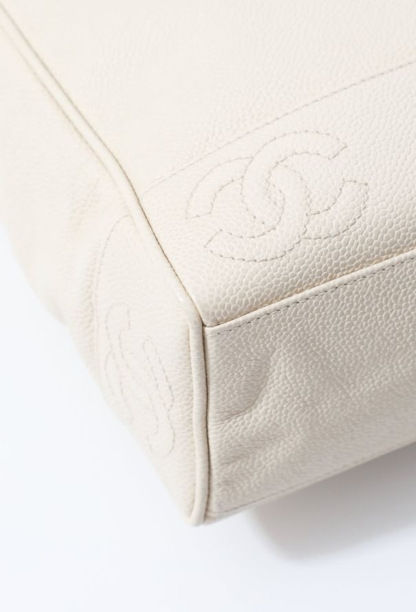 Chanel Off-White Caviar Tote Bag - 9