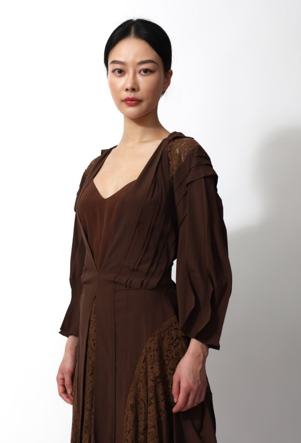 Chloé F/W 2018 Lace Pleated Dress - 5