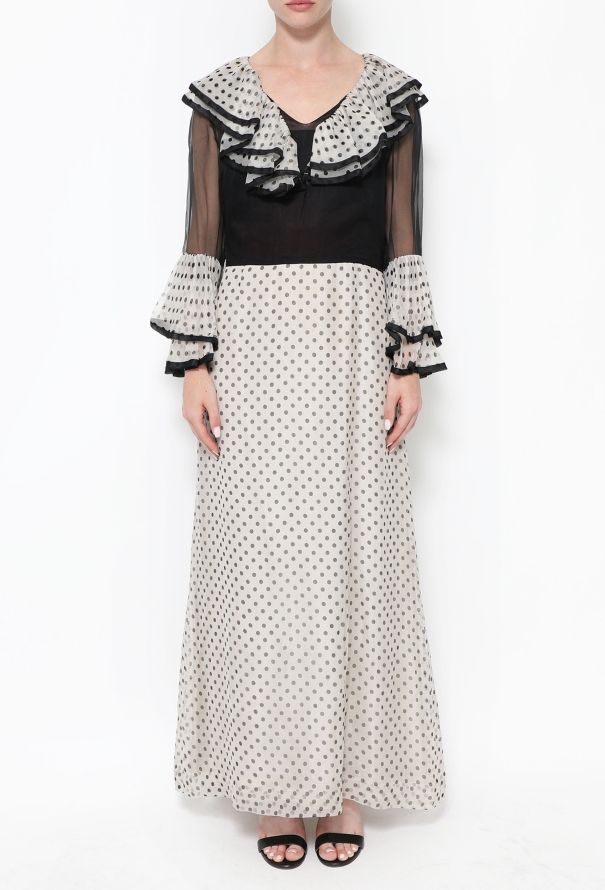 Balmain '50s Ruffled Polka Dot Dress - 2
