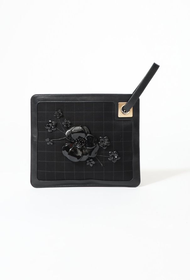 Chanel Camelia Satin Clutch - 1