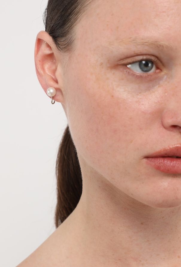 Vintage Fine Jewelry 18k White Gold & Cultured Pearl Earrings - 4