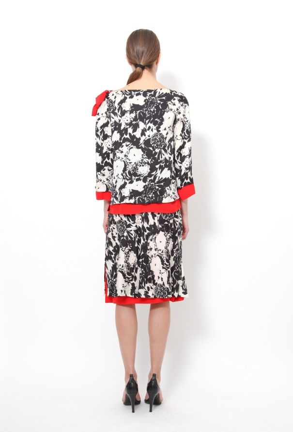 Exquisite Vintage Jean Patou '80s Floral Silk Ensemble - 5