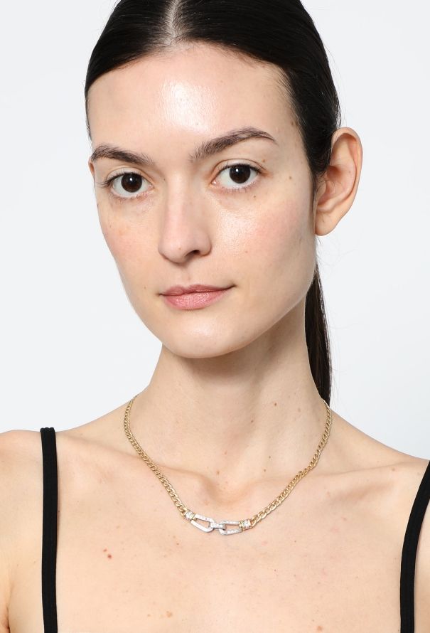 Vintage Fine Jewelry 18k Gold & Diamond Chainlink Necklace - 2