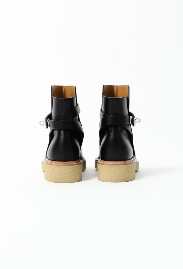 Hermès Leather Kelly Buckle Boots - 5