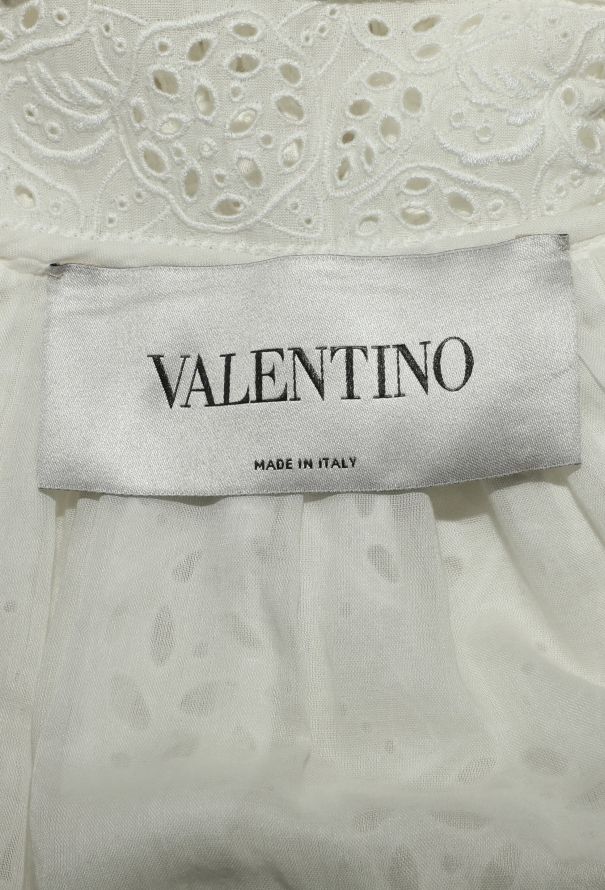 Valentino Floral Cotton Eyelet Dress - 6