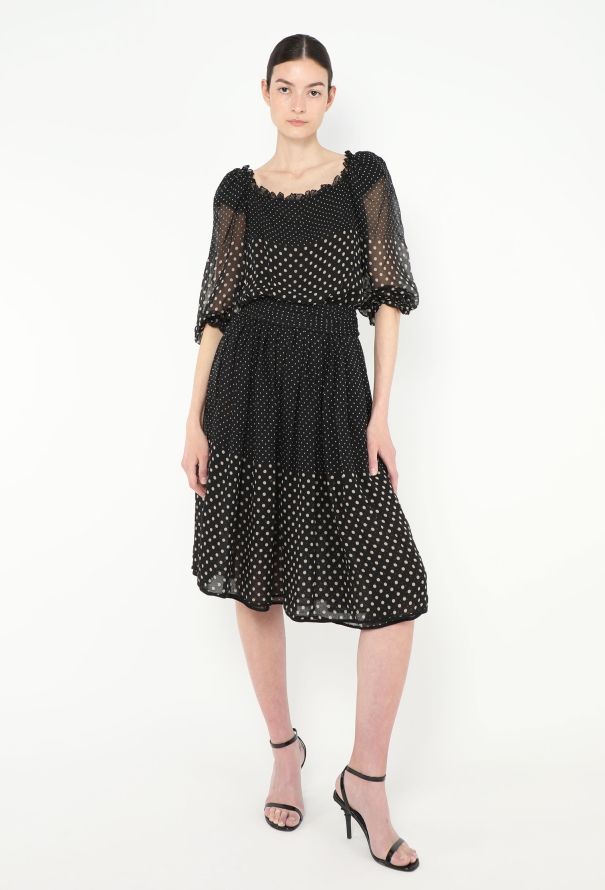 Valentino '70s Polka Dot Silk Dress - 1