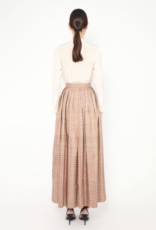 Saint Laurent S/S 1978 Pleated Floral Skirt - 5