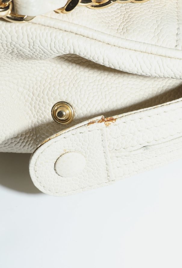 Chanel Off-White Caviar Tote Bag - 11