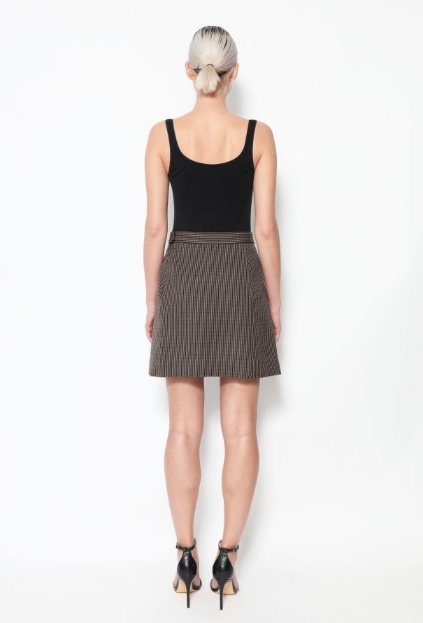 Céline Checkered Twill Skirt - 3