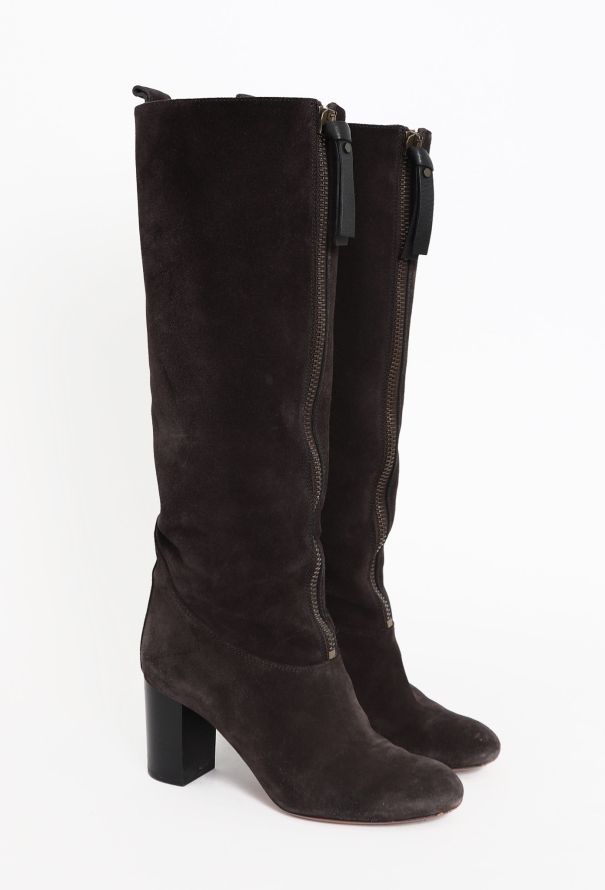 Chloé Suede Zip Boots - 3