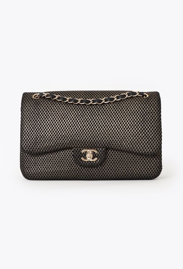 Chanel Perforated Jersey Jumbo Double Flap Bag - 1