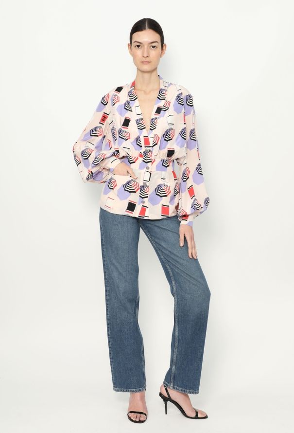 Chanel S/S 2019 Printed Silk Blouse - 4