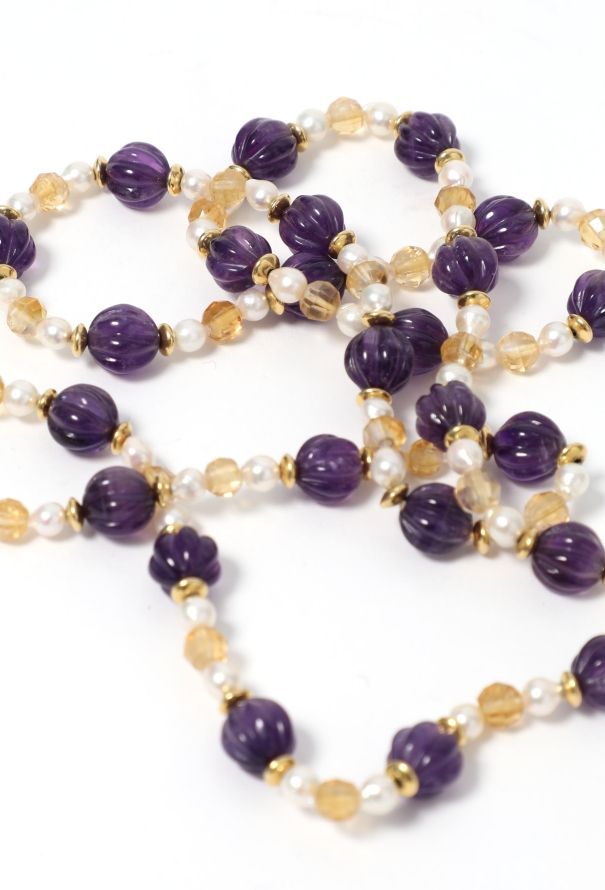 Amethyst Beaded Pearl Sautoir Purple - 3