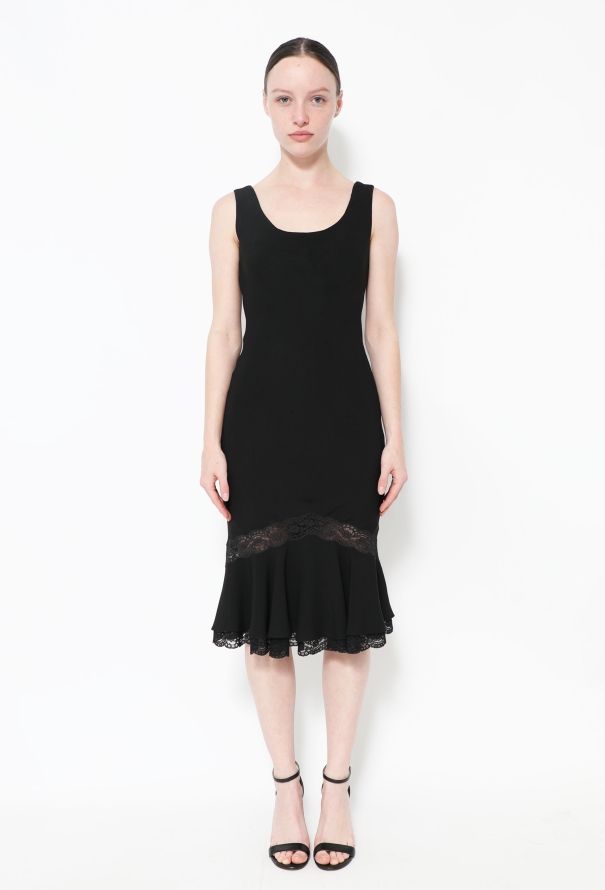 Dior 1999 Lace Trim Bias Dress - 1