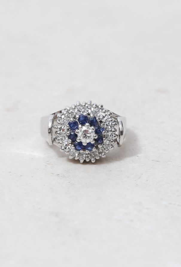 Vintage Fine Jewelry 14K Gold, Sapphire & Diamond Ring - 3