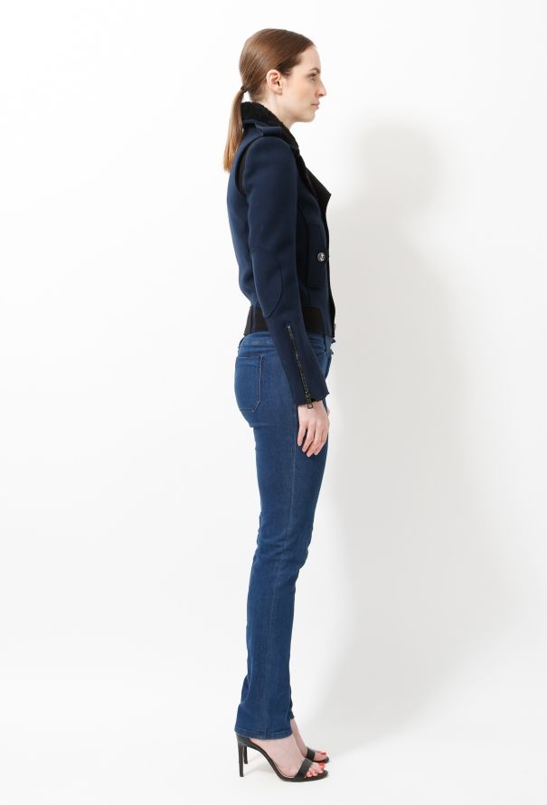 Balenciaga 2007 Shearling Military Felt Jacket - 4